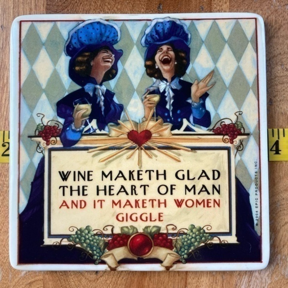 💙6 inch wine trivet pot holder